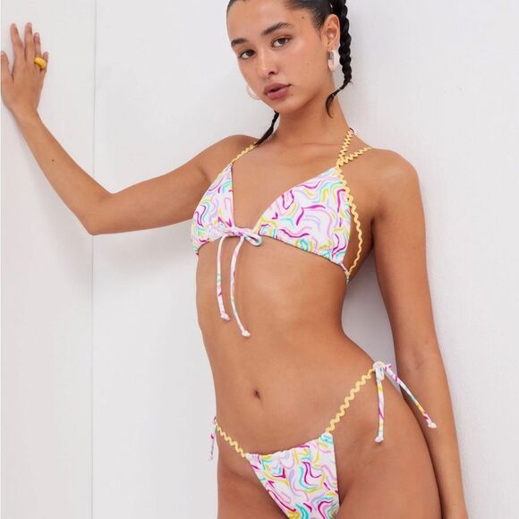 NWT FOR LOVE & LEMONS PALMER & NOAH 2PC BIKINI SWIMSUIT TOP & BOTTOM SIZE L - Picture 1 of 7